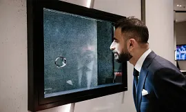 The illusion of the floating object can be achieved with two linear movements and one rotation.