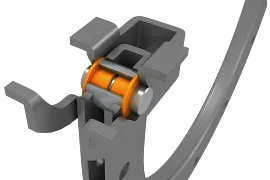 Plain bearing in the cross-bar hinge