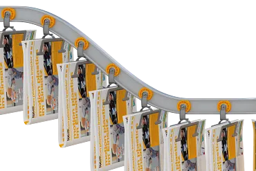 xiros® ball bearings in overhead conveyors in a newspaper printing shop