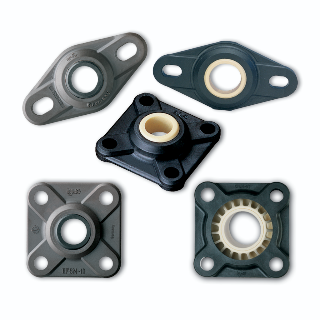 two-bolt and four-bolt flange bearings