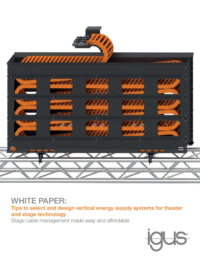 Vertical cable management for stage and theater white paper cover
