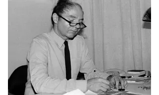 Günter Blase in 1964 in his office at igus
