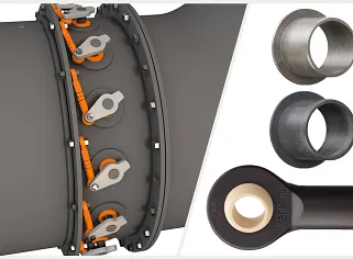 Turbine detail, igubal KBRM, iglidur G plain bearing