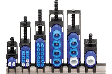 chainfix clamps for pneumatic hoses CFX12.X.P | With pneumatic double troughs | Cable diameter 04mm/08mm