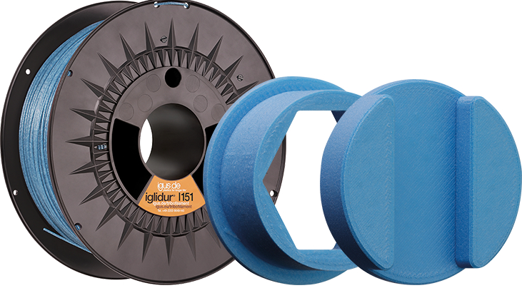 A spool of igus FDA-capable 3D printing filament