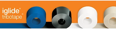 banner photo featuring four rolls of tribotape on an orange background