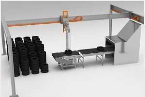 Gantry crane in tyre production